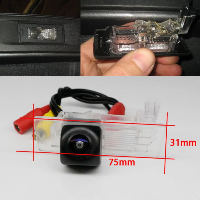 Car Rear View Reverse Backup Camera For Skoda Octavia Rapid Hatchback 2014 2015 2016 2017 Night vision full hd