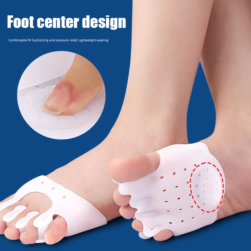 2pieces=1pair Gel Silicone Bunion Corrector Toe Separators Forefoot Pads Orthopedic Braces Orthotic Hallux Valgus Spacers