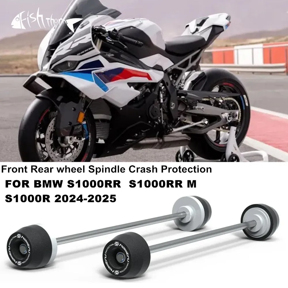 For BMW S1000RR M1000RR S1000RR M S1000R 2024-2025  Motorcycle Front & Rear Axle Fork Crash Sliders Wheel Protection