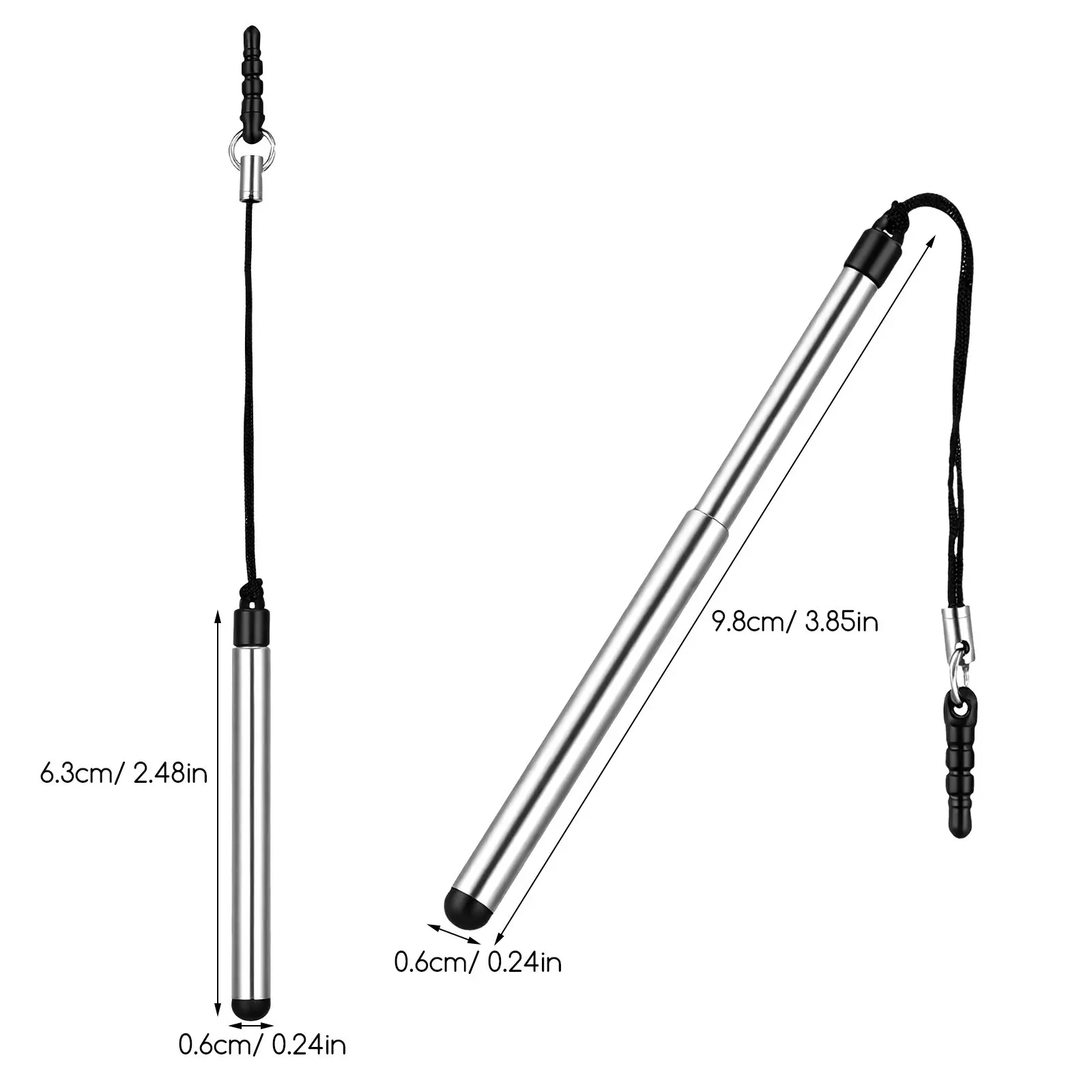5Pcs Stylus Pens for Touch Screens Natural Writing Feel Quick Responsive Touchscreen Interaction Lanyard Included Universal