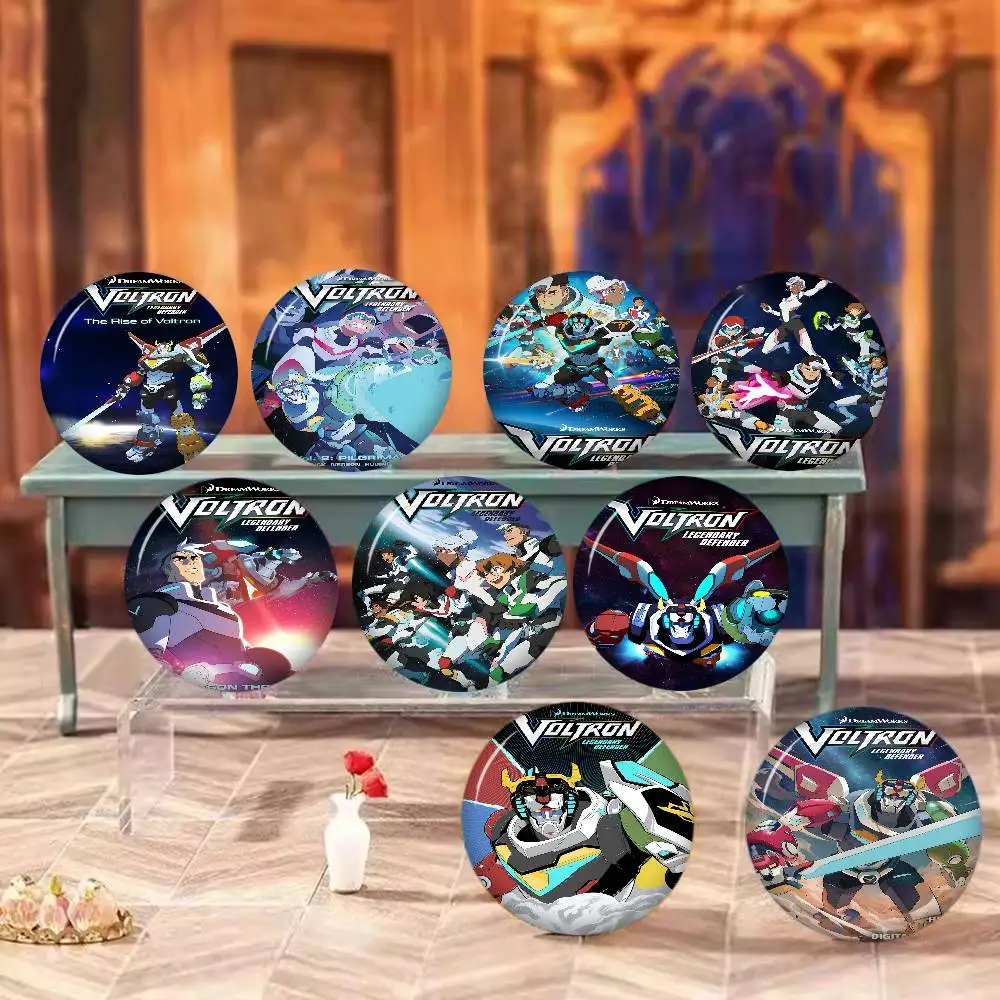 Anime V-Voltron L-Legendary Defender Round Button Pins Slogan Creative Brooches Backpack Clothes Decoration Jewelry Gifts