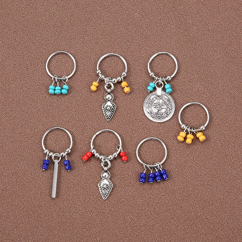 

Кольца для плетения волос в стиле панк, металлические застежки, 6-8 шт., манжеты для дредов в стиле бохо для женщин, густые волосы, сильная фиксация, праздничное использование