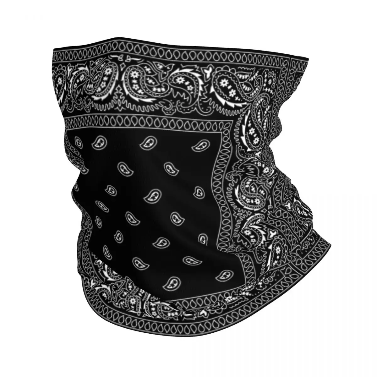 Custom Ethnic Bohemia Style Paisley Bandana Neck Gaiter Windproof Face Scarf Cover Men Women Headband Tube Balaclava