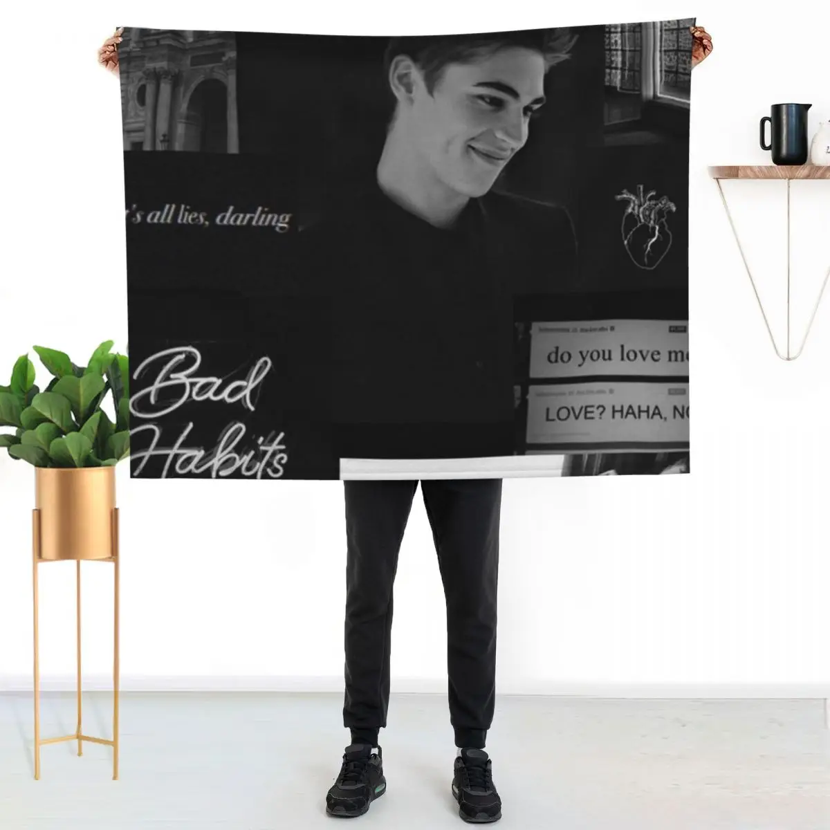 Hardin ScottEdit Print Throw Blanket Furrys christmas decoration warm for winter anime Decorative Sofa Custom Blankets