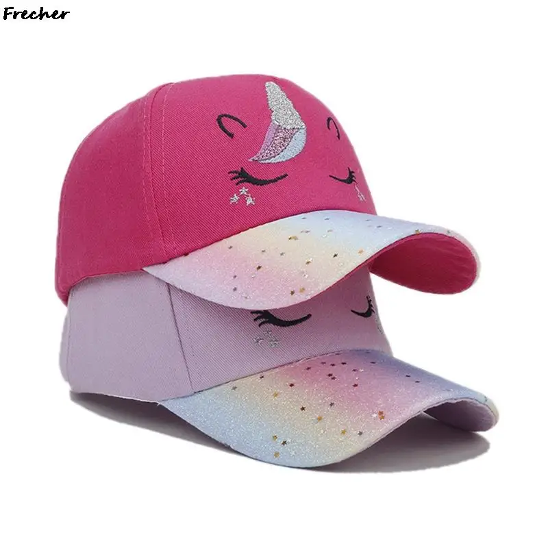 Children Sports Visors Caps Unicorn Plush Baseball Cap Sequins Sun Hats Boys Girls Snapback Hat Kids Animal Leisure Casquette