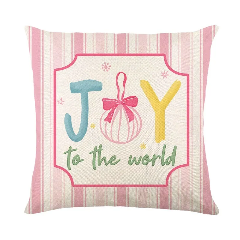 عيد الميلاد وسادة تغطي مرح ومشرق 45x45 سنتيمتر مجموعة من 4 ، عطلة ديكور حفلة رمي وسادة تغطي كيس وسادة الحفلات للأريكة #6