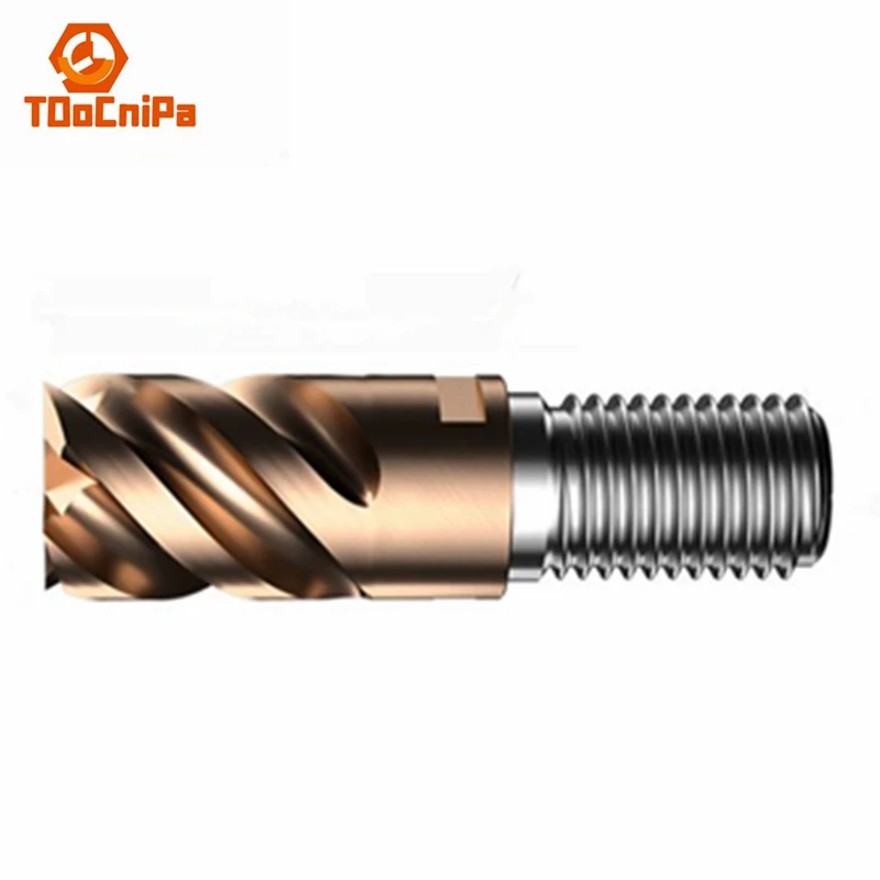 Tungsten Steel Lock Tooth End Mill Head 4-blade Coating High-hardness Anti-vibration Alloy CNC Milling Head