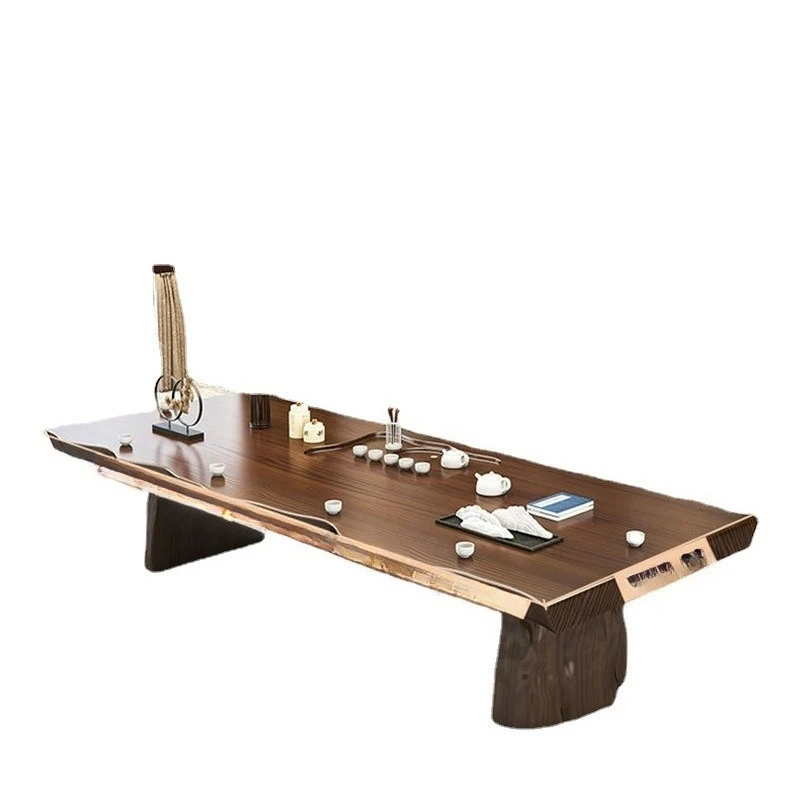 

Office tea table and chair combination, home coffee table Kung Fu large board table solid wood tea
