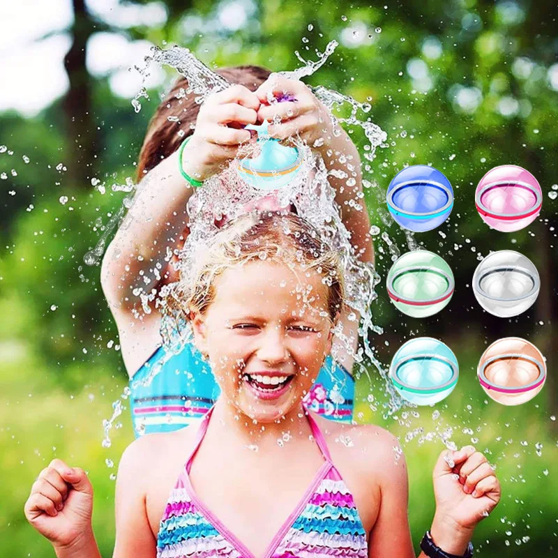 Magnetic Reusable Water Balloons Refillable Water Balloon Quick Fill Self Sealing Water Bomb Splash Balls for Kids Swimming Pool