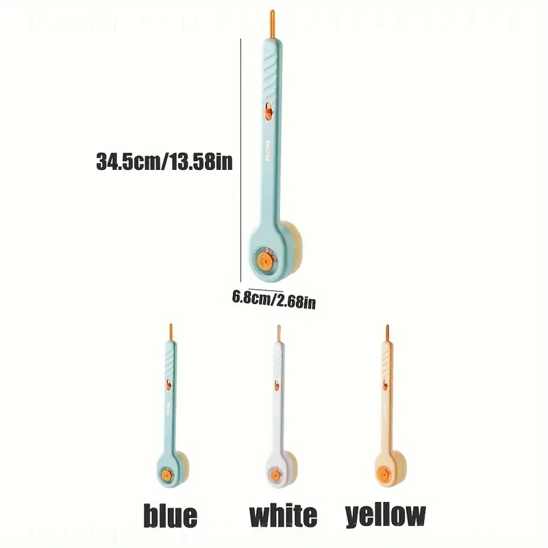 Liquid Dispensing Bath Brush Long Handle Soft Bristle Back Scrubber Press Type Shower Cleaning Tool Unisex Self Rubbing view 6