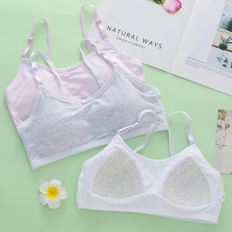 Adolescence girls Bra Made of Cotton Lightweight Breathable Soft Suitable for Girls Students Solid Color Simple Suspender Bra