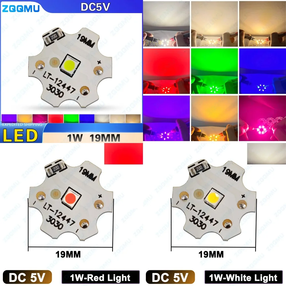 1W Low Voltage LED Spotlight 5V Night Light Board 19MM RGB Warm White Plum Blossom Shape Mini Lamp for DIY Decoration Lighting