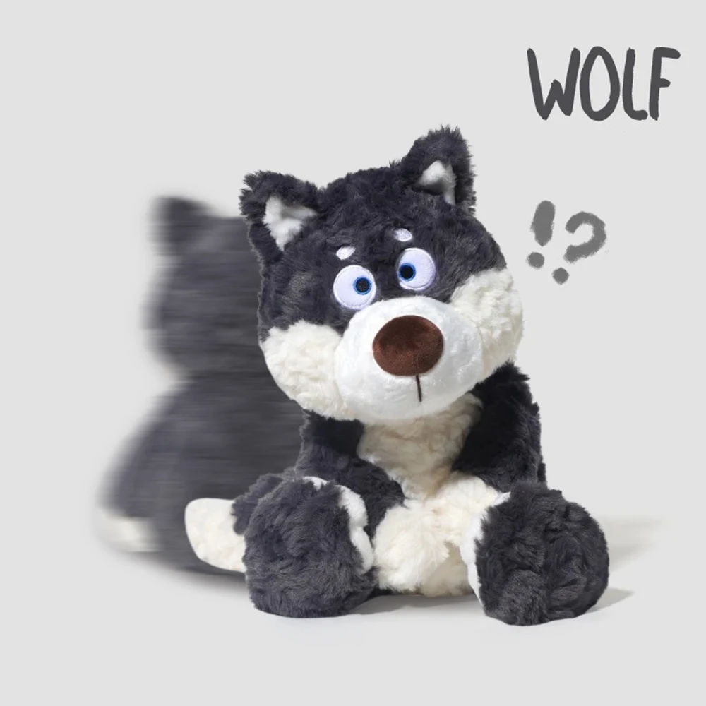 Peluche Loup Gris Adorable Ultra-Douce, Compagnon en Peluche Idéal, Cadeau Parfait pour Enfants, Garçons et Filles, Jeux et Collection