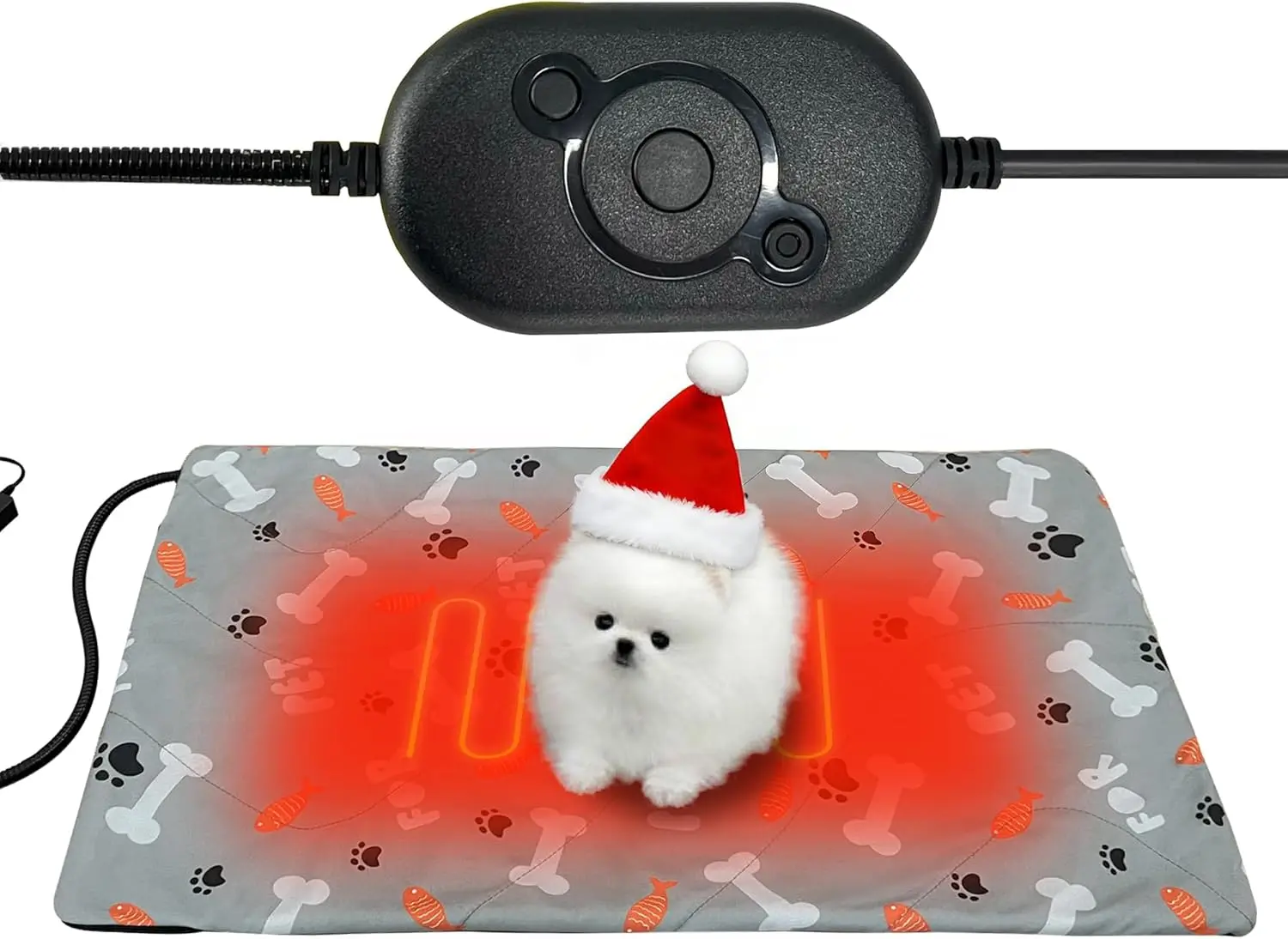 

Pressure Activated Pet Heating Mat for Dogs and Cats, 3 Temperature Settings with Chew Resistant Cord