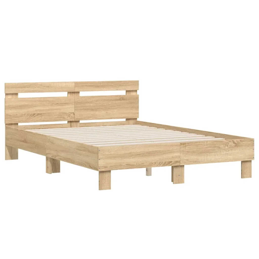 Bed Frame without Mattress Sonoma Oak 120x200 cm