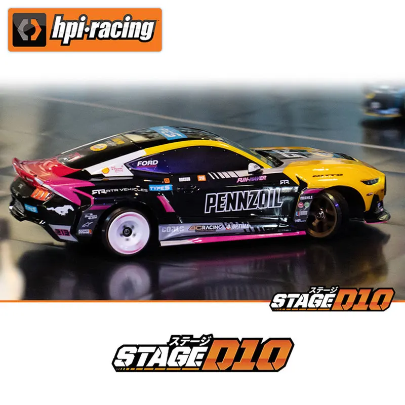 HPI Stage D10 1/10 RC Car Simulation Mustang BH Remote Control Electric Drift Racing Vehicle Collection Model for Enthusiasts
