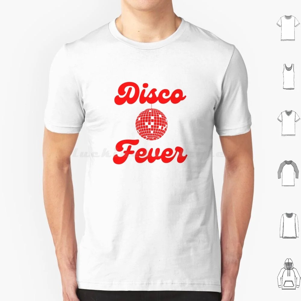 

Disco Fever Retro Graphic With Disco Ball And Red Typography T Shirt Cotton Men Women DIY Print Disco Fever Disco Disco Ball