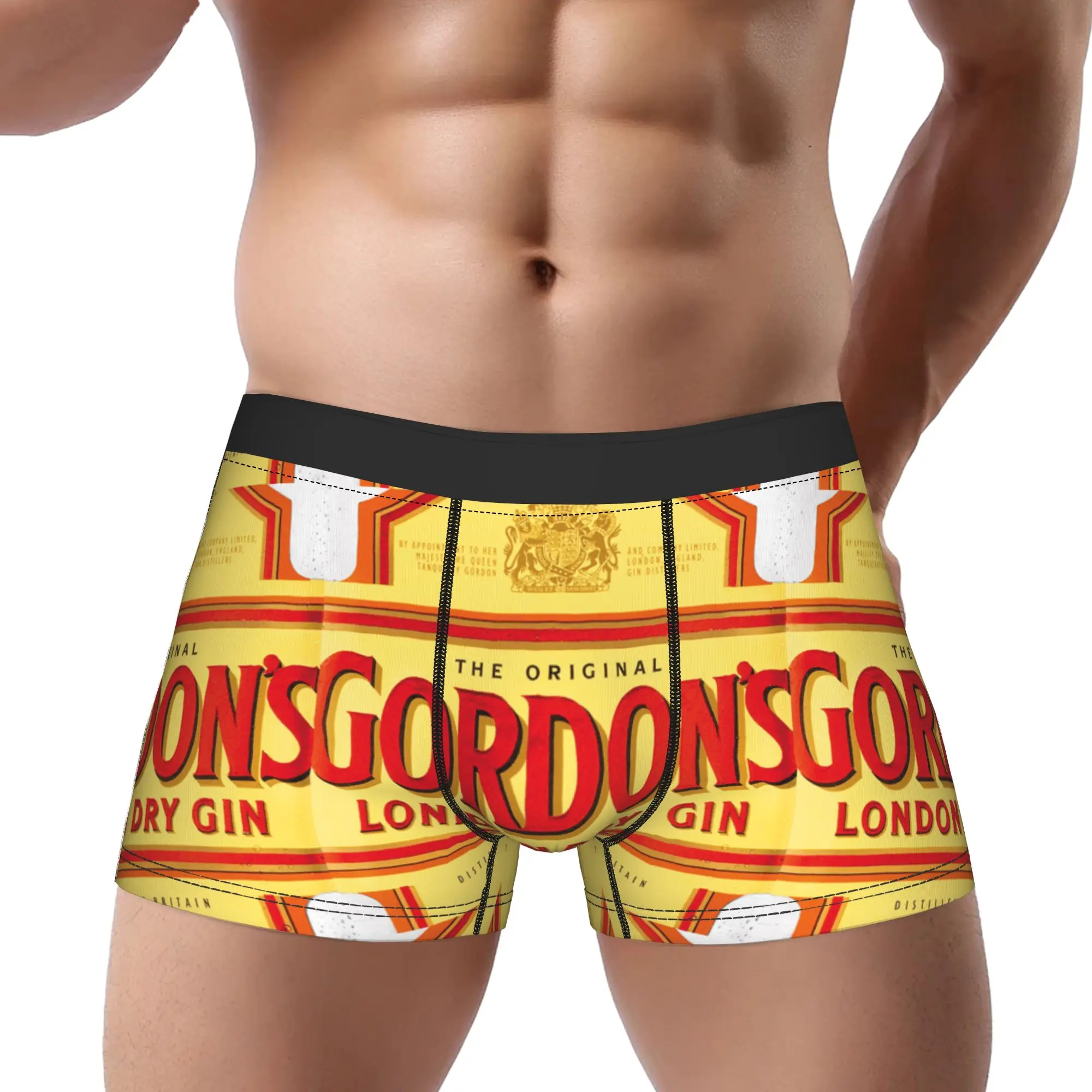 gGordon's The Original London Dry Gin Label gGordon Underpants Homme Panties Ropa interior masculina Pantalones cortos cómodos Calzoncillos tipo bóxer