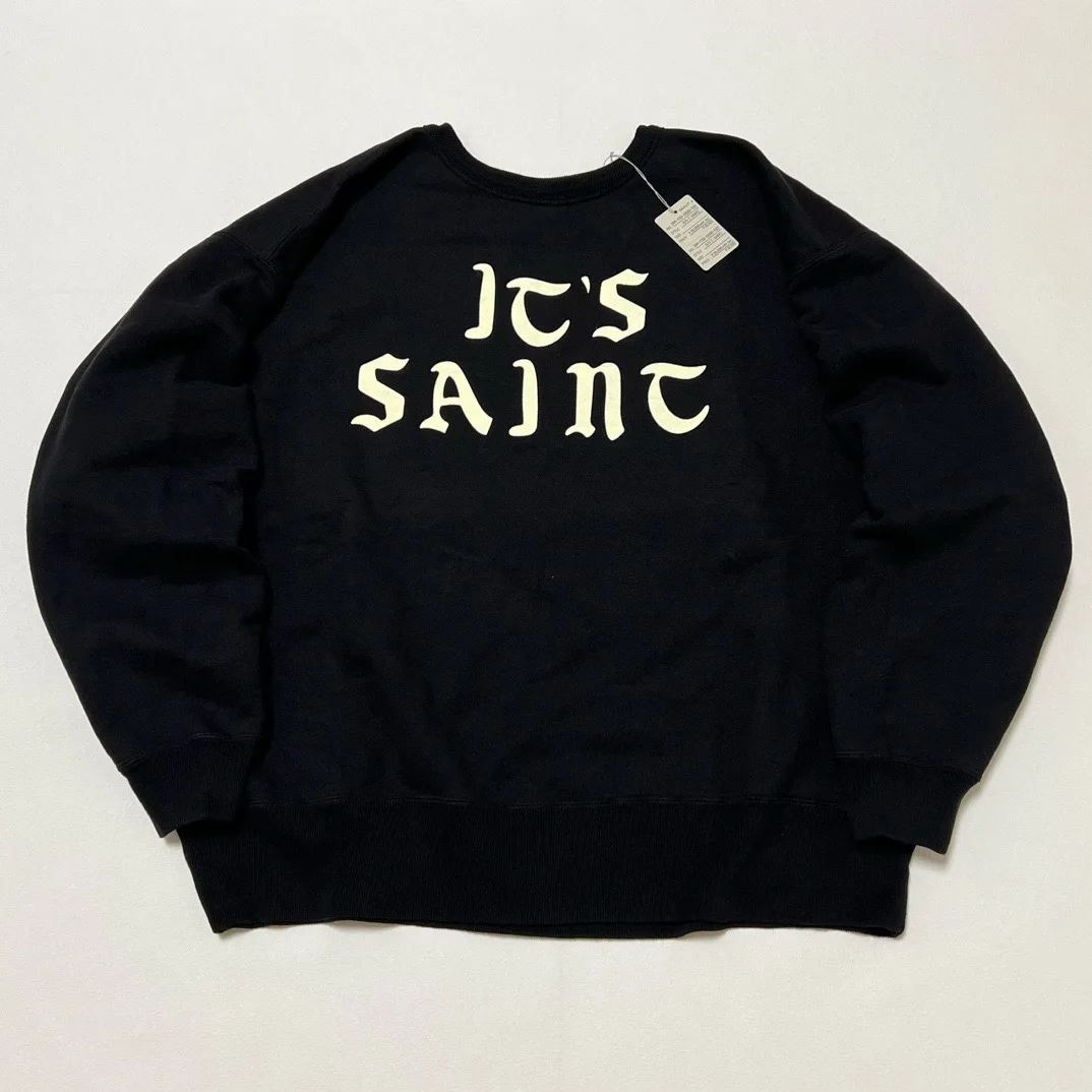 

Винтажный свитшот Saint Mxxxxxx с принтом, длинными рукавами и круглым вырезом, из дышащего хлопка, для весны, осени и зимы