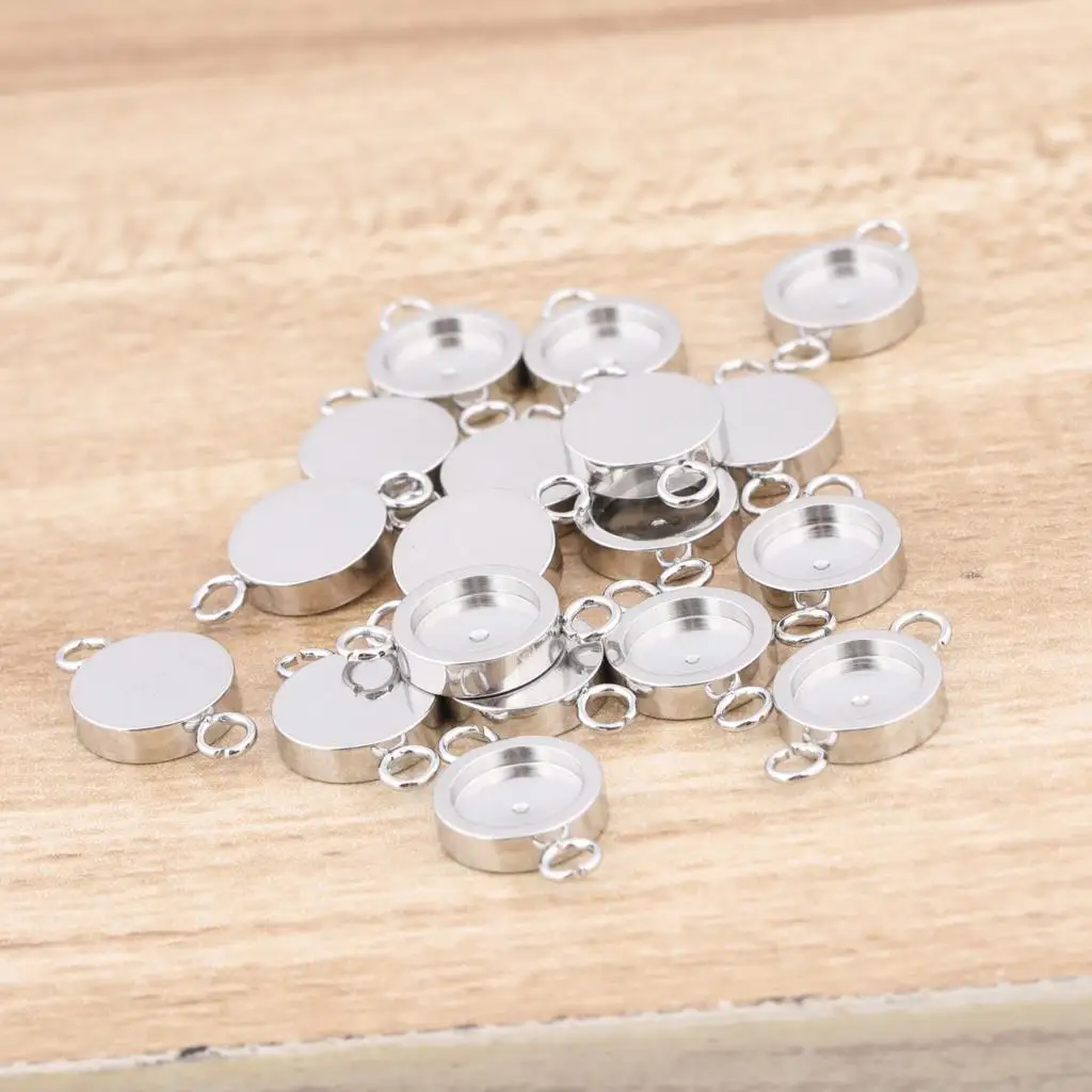 20 szt. Ze stali nierdzewnej 6mm 8mm kaboszon złącze ustawienia podstawy kolczyki Diy oprawki do bransoletek elementy do wyrobu biżuterii — zdjęcie 5