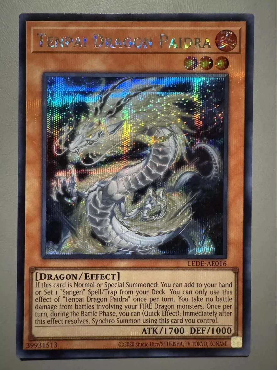 Yugioh KONAMI Duel Monsters LEDE-AE016 Tenpai Dragon Paidra Secret Rare Asian English Collection Mint Card