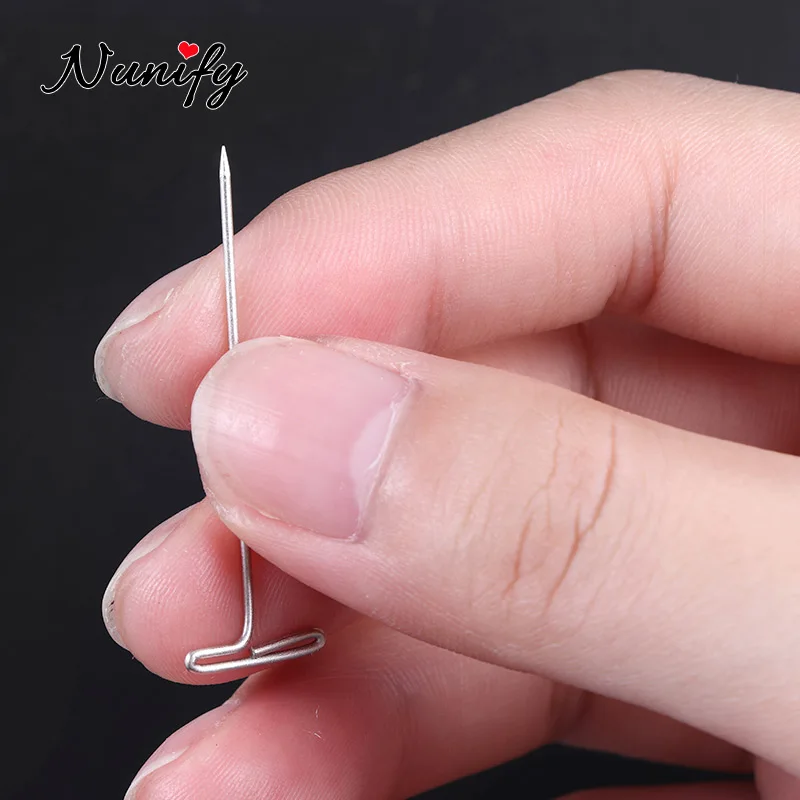 50/100pcs T kolíků pro paruky vytváření 38mm dlouhé t-pins použít na pěna hlava stříbro šicí vlasy jehlice stylingový nářadí paruka vytváření souprava nunify