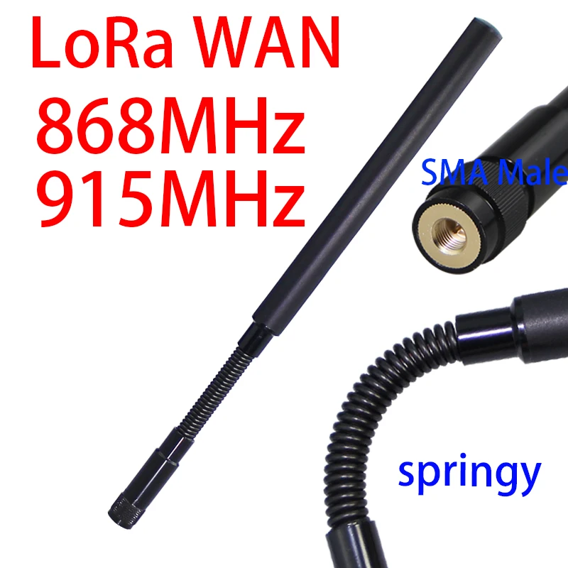 868MHz 915MHz antenna For Meshtastic LoRa 906MHz 906.875MHz 900MHz 923MHz 863-870MHz 869MHz spring damping antenna SMA head