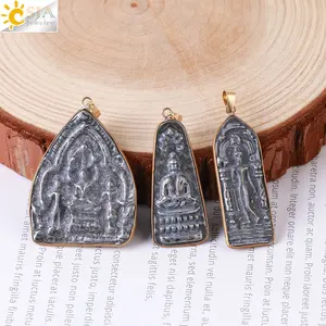CSJA Thai Buddha Halskette für Männer Frauen Amulett Anhänger Vintage Spirit Round Anhänger Erklärung Halsketten Ameuletes Schmuck S943 10 Hauptverkaufskette Thailand - №8