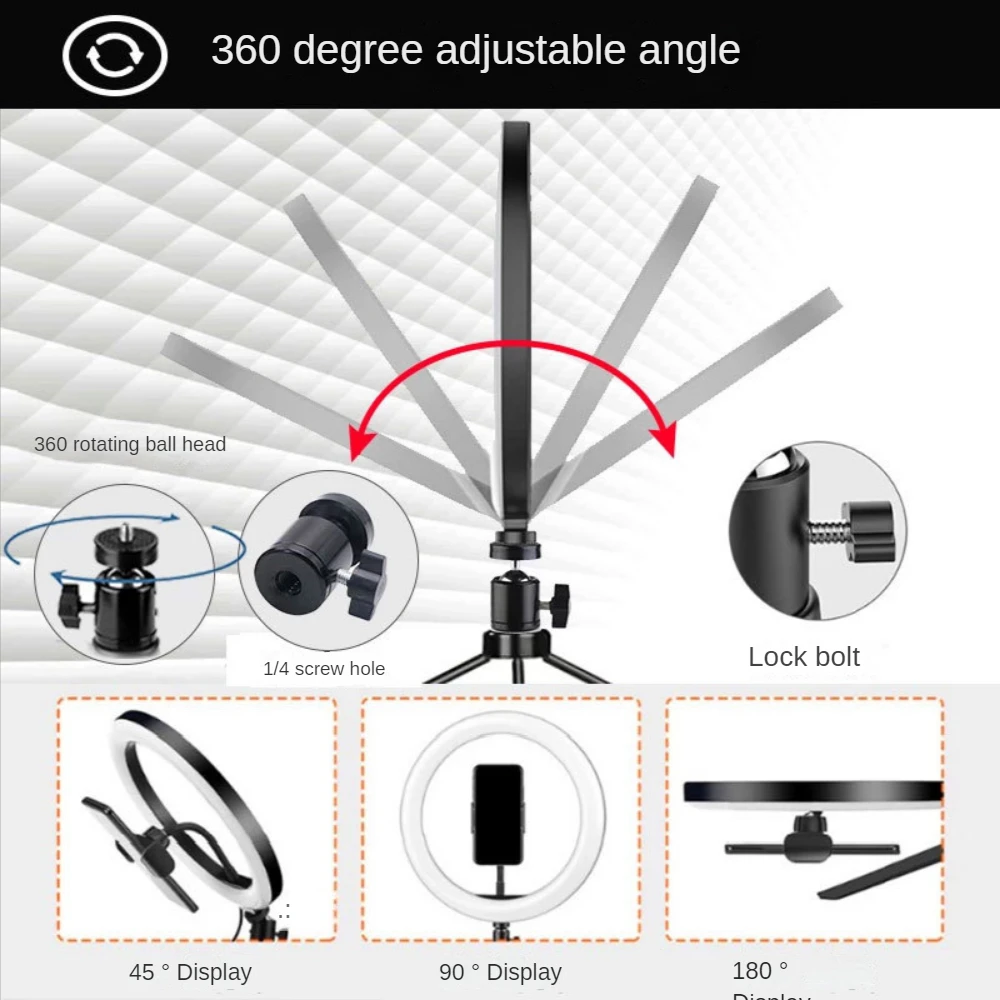 Usb10-Inch Support Professional RGB Colorful Fill Light Set Internet Celebrity Live Photography Desktop Selfie Beauty Lamp