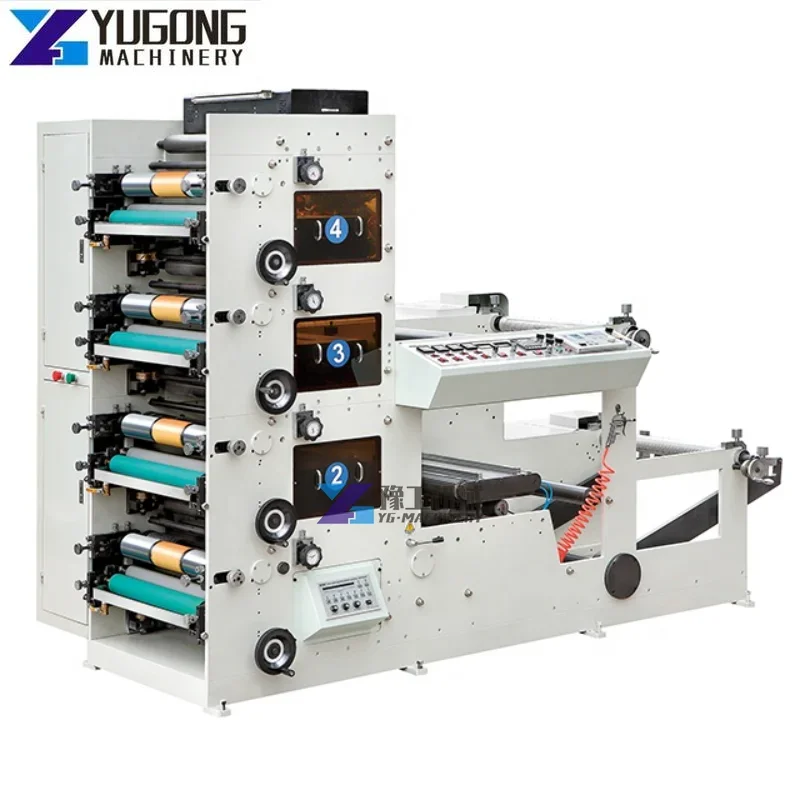 4 Color Paper Cup Flexo Printing Machine Flexographic Printer Coffee Tea Paper Cup Roll Flexo Printing Machine For Sale