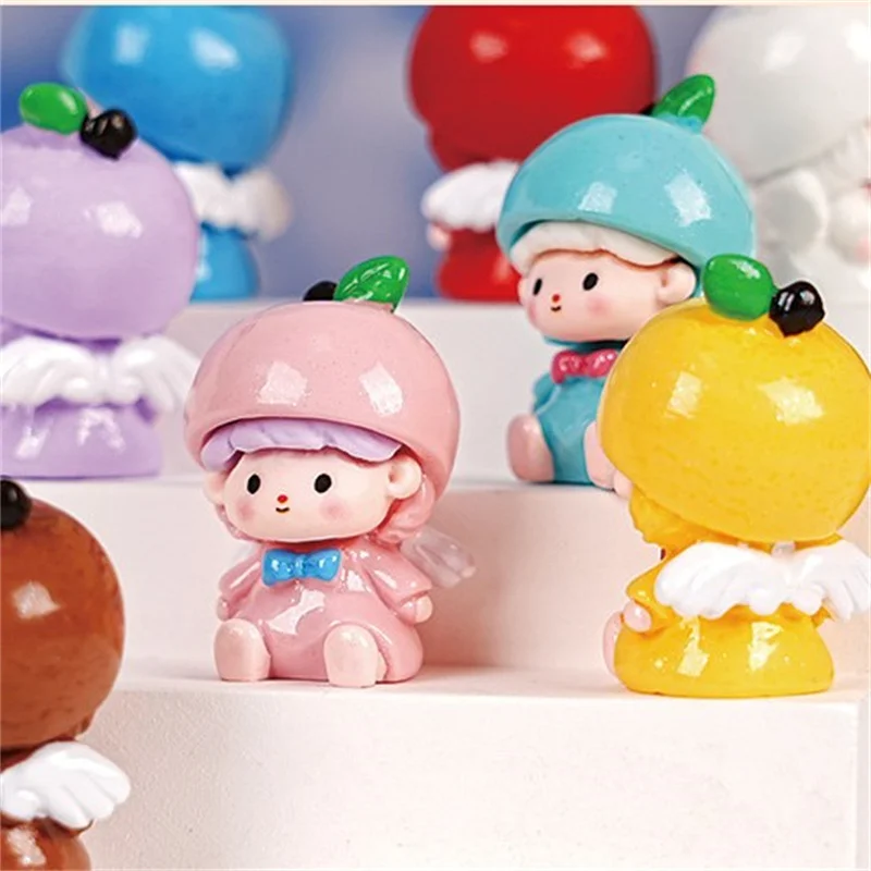 Apple Angel Doll Mini Figure Cartoon Hars Mini Figuur Ornament Desktop Auto Leuke Decoratie