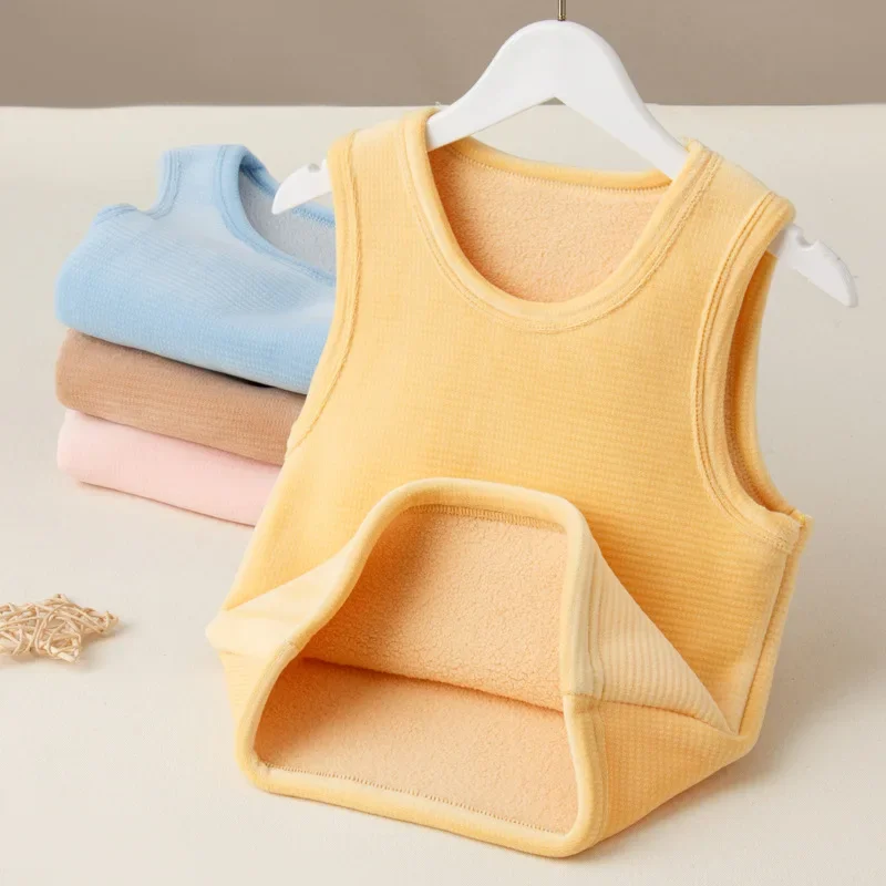 Kids Warm Vest Autumn Winter Fleece Thick Thermal Underwear Teen Boys Girls Clothes 10 12 13 Years Children Tank Top Waistcoats