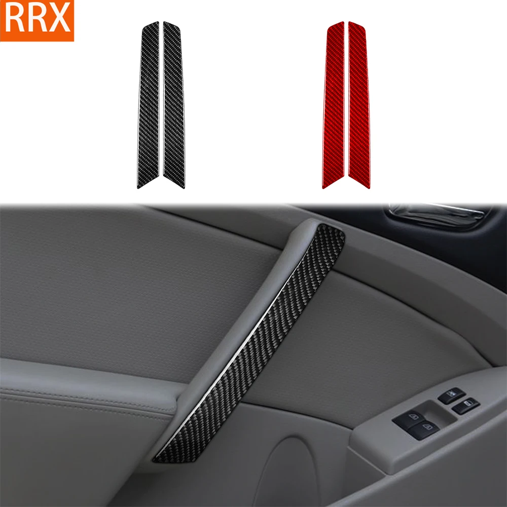 For Infiniti G35 Coupe 2005-2006 Real Carbon Fiber Stickers Door armrest handle Panel Cover Car Accessories Interior decorative