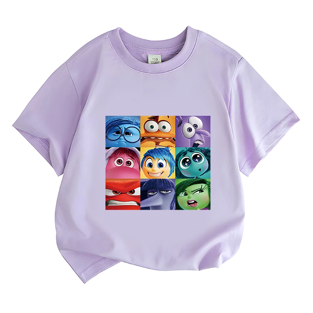 Camiseta de algodão com estampa anime infantil, interior 2, roupas fofas para meninos e meninas, camisetas casuais, tops de manga curta, Y2K, 1 pc, verão