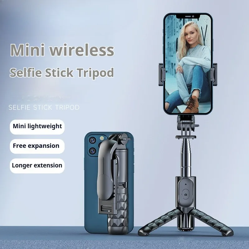 Portable Bluetooth Selfie Stick with Tripod Aluminum Alloy Multi Function Remote Control for Travel Vlogging Photography