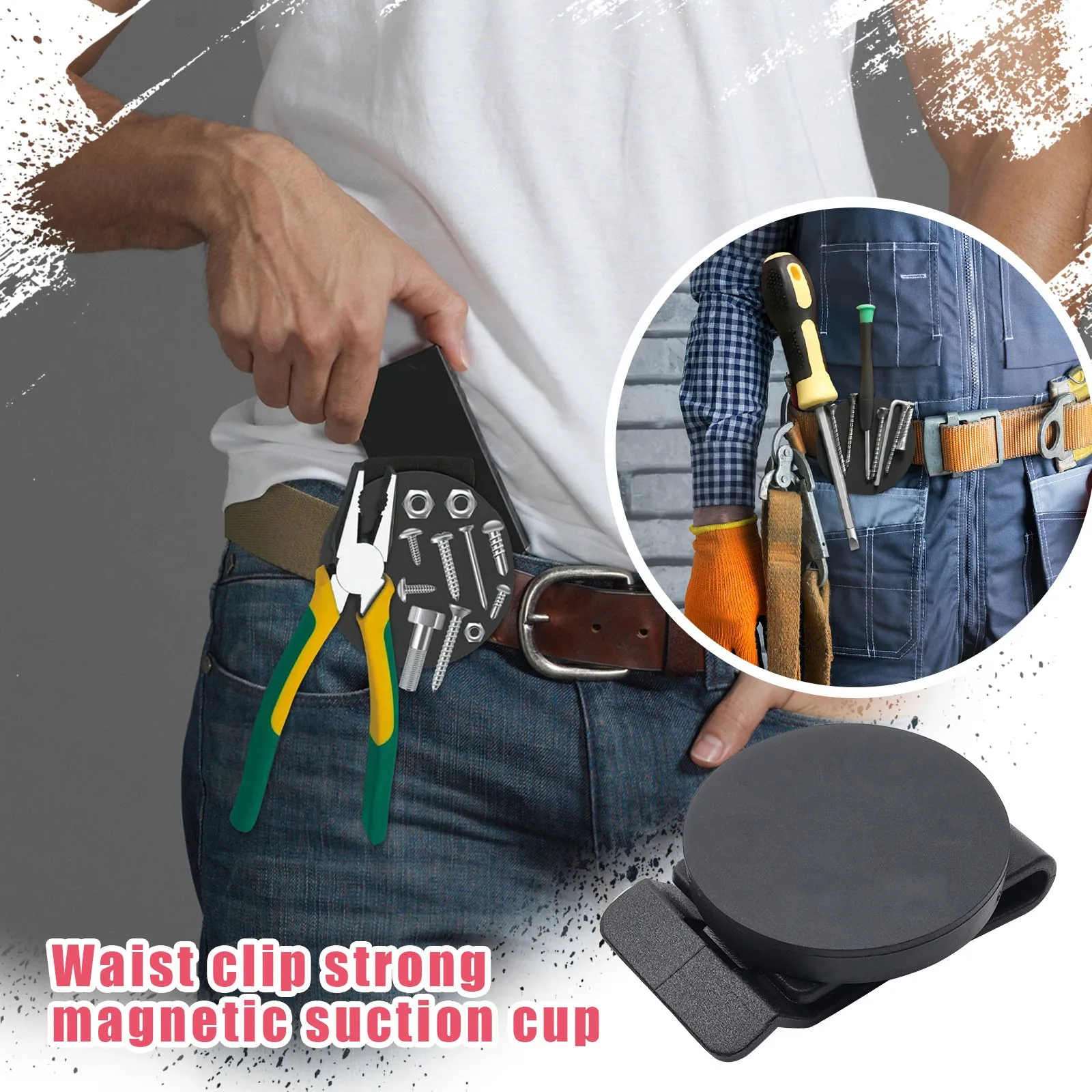 Belt Clips Tool Holder Black Magnet Belt Organizers for Screws Nails Screwdrivers Wrench Metal Tool