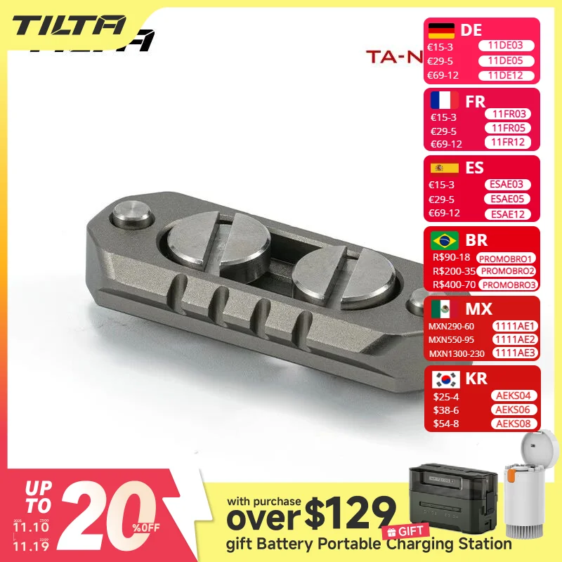 TILTA NATO Rails Accessories 18mm/36mm NATO Rail Attachment TA-T18-NRA-B for Sony a7S III  Half Cage a7 Series Type I Z CAM