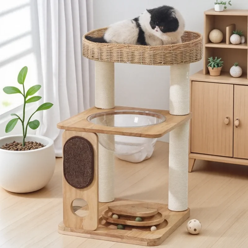 Móveis para gatos, poste para arranhar, acessórios para animais de estimação, placa para arranhar, torre de árvore de gato, brinquedos de madeira sólida