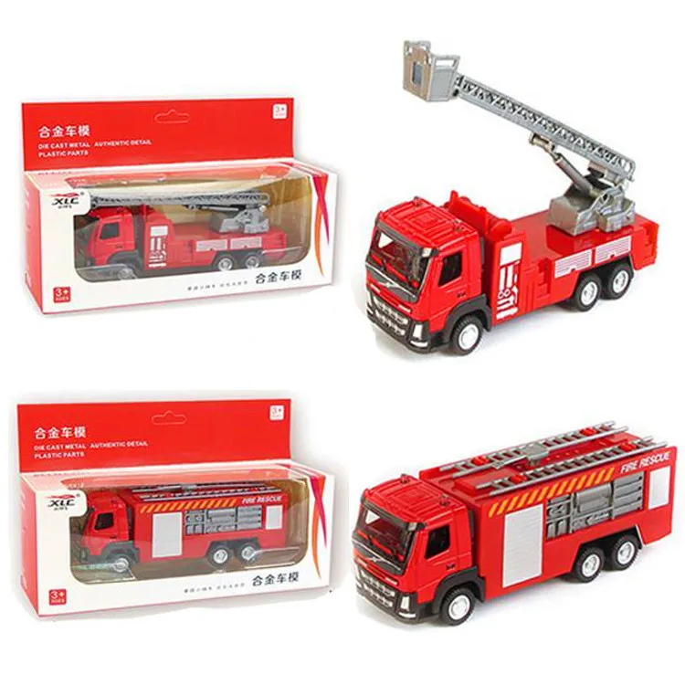 

Children's Alloy Toy Car Metal Sliding Ladder Fire Truck Sprinkler Plastic Toy Model