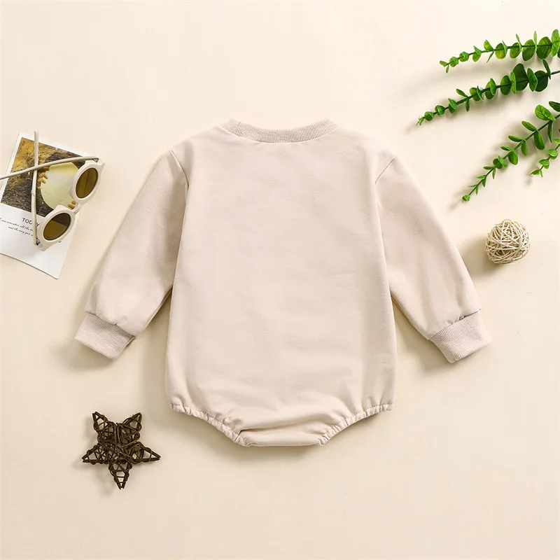 Baby Boy Football Romper Letter Rugby Print Long Sleeve Sweatshirt Jumpsuit Casual Fall Clothes