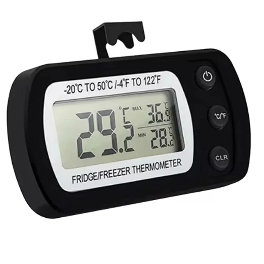 Digitale vriezer kamerthermometer Grote LCD waterdichte koelkastthermometer Magnetische achterkant en haak voor keuken thuisrestaurant