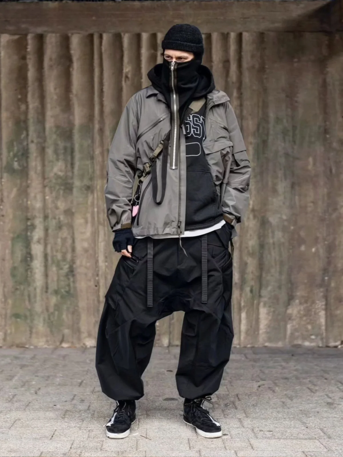 NJWN P30DSAL メンズ カジュアル 防水 ストレートレッグパンツ 複数ポケット ジッパー機能 ルーズフィット 快適な長ズボン