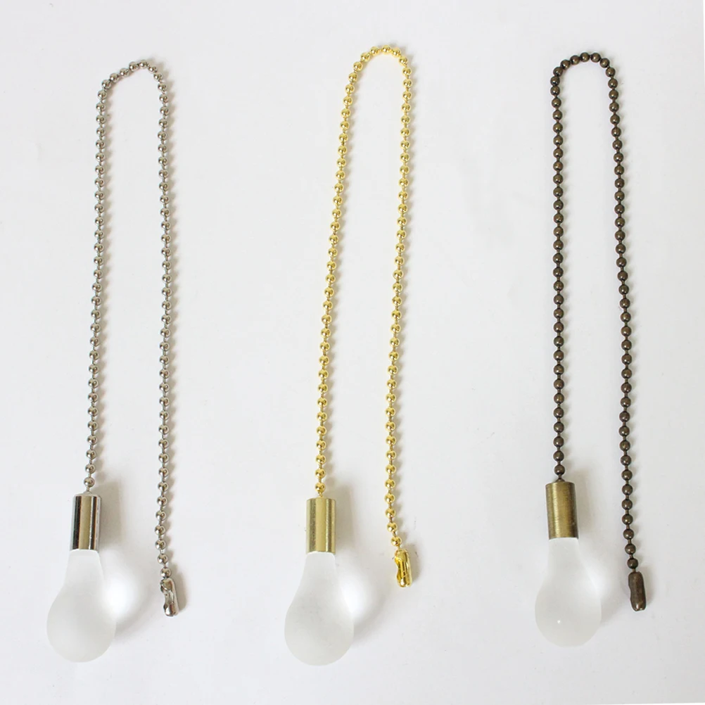 

2pcs Ceiling Fan Pull Chain Connector Light Bulb Set Vintage Metal Smooth Fits Fans Lighting Fixtures Hardware