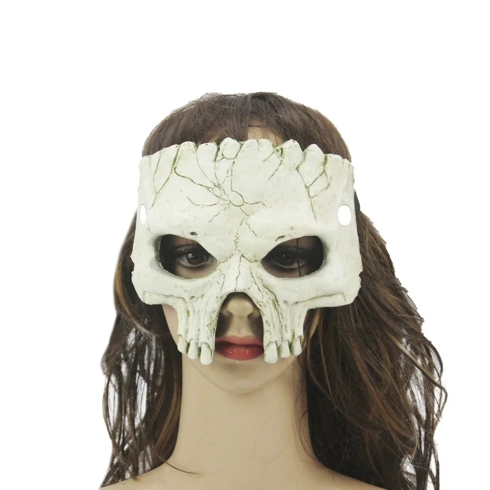 Gótico meia face máscara de halloween festa adereços pu espuma máscara de crânio de halloween cosplay suprimentos máscara de esqueleto masculino