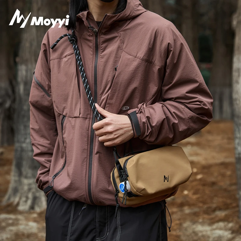 

MOYYI Waterproof Stylish Unisex Crossbody Bags Oxford Lightweight Shoulder Bag Sport Travel Phone Bag With Anti-lost Keychain