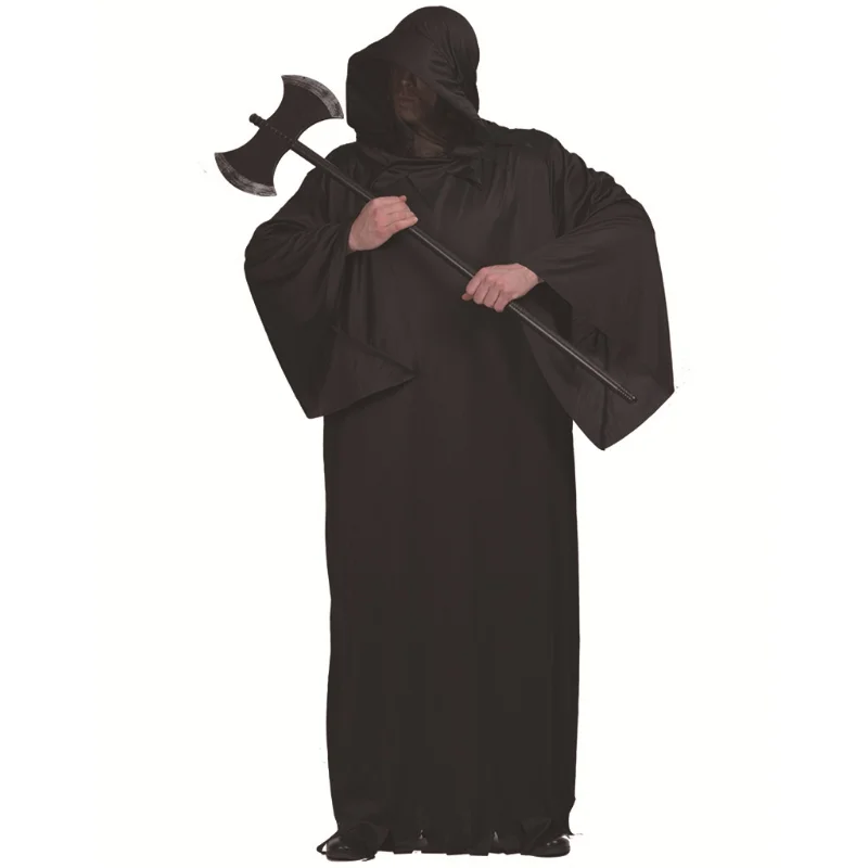 Halloween Costume Cool Black Robed Warrior Cospaly Prop Costume Unisex Death Cloak