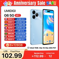 5G Smartphone UMIDIGI G6 5G Android 13 Dimensity 6100+ 6+6GB 128GB 6.57”90Hz 50MP Ultra-Clear Eye-Care Dual Camera NFC Cellphone