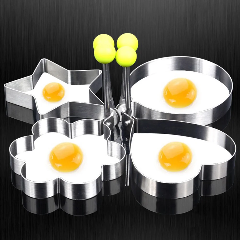 

Stainless Steel Cooking Mold Fried Egg Pancake Non-Stick Egg Rings Kitchen Mould Tool (Flower) egg mould