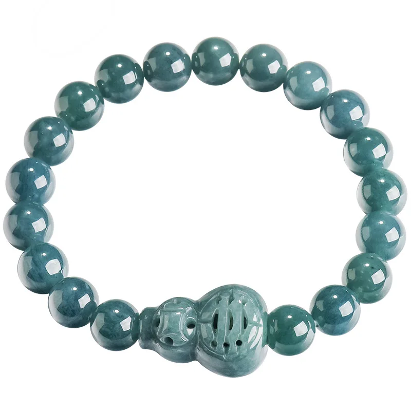 

S Myanmar Jadeite Gourd Bracelet Talismans Carved Gemstone Real Jewelry Stone Natural Burmese Jade Fashion Accessories Bangle