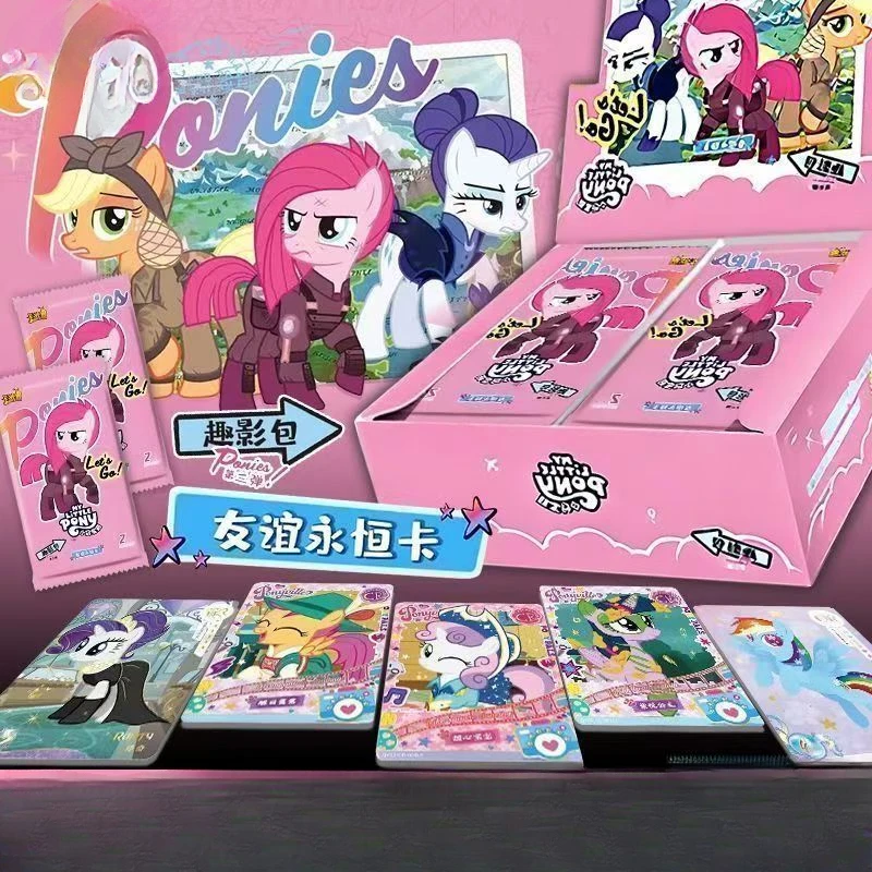 Novo meu pequeno pônei crepúsculo brilho fluttershy anime dos desenhos animados cartão periférico caixa cega de alto valor meninas conjunto cartão presentes do feriado